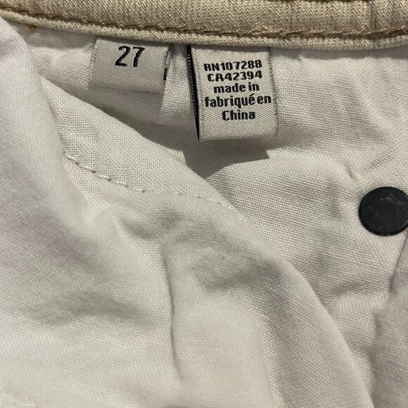 ESPRIT Denim Mini Skirt Cotton Pockets Beige Waist Size 27 - Picture 4 of 11